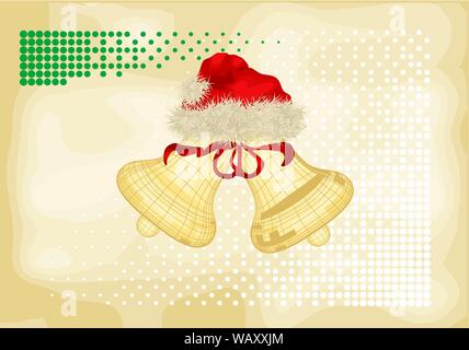 christmas retro background with christmas bells. 10 EPS Stock Vector