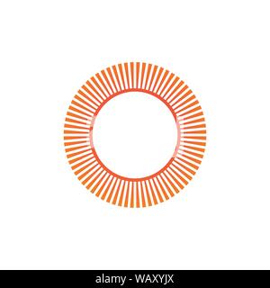 Geometric circle sun element . Abstract circle shape. vector illustration isolated on white. Stock Vector