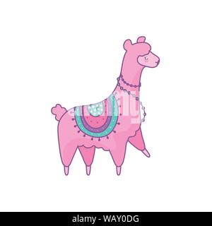 Cute Alpaca Animal Kawaii Style Vector Illustration Design Stock Vector Image Art Alamy