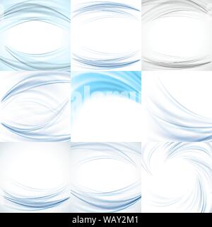 Set of abstract blue backgrounds vector Stock Vector