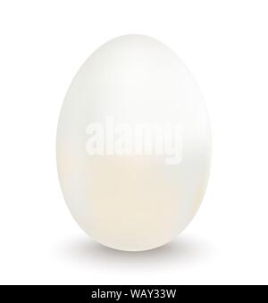 Easter white egg on a white background.Vector illustration Stock Vector
