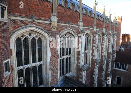 Great Hall windows, Rooftop Tour, Hampton Court Palace, East Molesey, Surrey, England, Great Britain, United Kingdom, UK, Europe Stock Photo