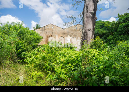 Main House of Engenho Sao Joao on Itamaraca Island, Brazil - Engenho is a colonial-era Portuguese term for a sugar cane mill and its associated facili Stock Photo