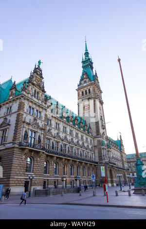 Hamburg, Germany - June 25, 2014: Hamburg City Hall on market square (Rathausmarkt). Is the seat of local government of the Free and Hanseatic City of Stock Photo