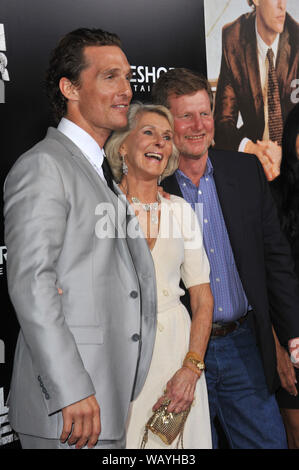 LOS ANGELES, CA. March 10, 2011: Matthew McConaughey (left), mother Mary Kathleen 'Kay' McCabe & brother Rooster McConaughey at the Los Angeles premiere of his new movie 'The Lincoln Lawyer' at the Cinerama Dome, Hollywood. © 2011 Paul Smith / Featureflash Stock Photo