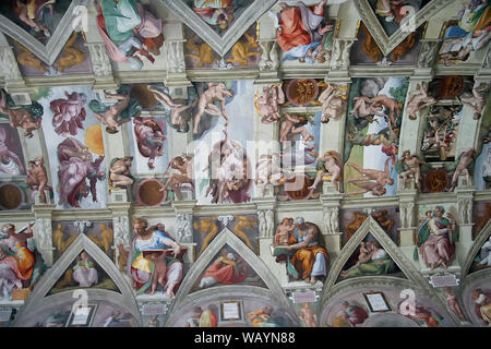 Sistine Chapel ceiling, Vatican, Rome, Italy Stock Photo