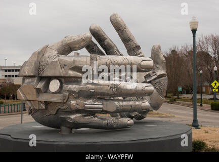 Handshake sculpture by Gunther Stilling in Newport News VA Stock Photo