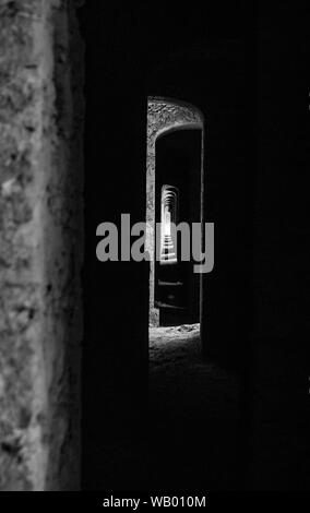 acueduct in mineral de pozos black and white Stock Photo