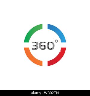 360 Degree View Related Vector Icons design template Stock Vector