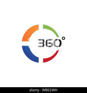 360 Degree View Related Vector Icons design template Stock Vector