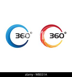 360 Degree View Related Vector Icons design template Stock Vector