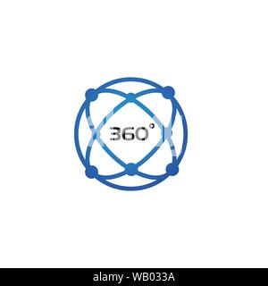 360 Degree View Related Vector Icons design template Stock Vector