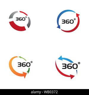360 Degree View Related Vector Icons design template Stock Vector