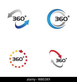 360 Degree View Related Vector Icons design template Stock Vector