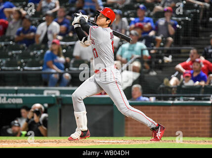 Los Angeles Angels designated hitter Shohei Ohtani wears a jersey with his  nickname SHOWTIME on the back as he bats during the Major League Baseball  game against the Houston Astros at Angel