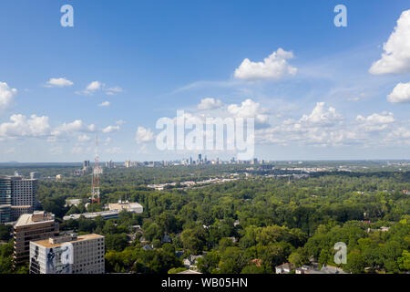 Aerial view Buckhead from Midtown Atlanta Skyline Stock Photo