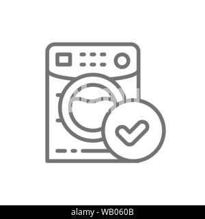 Washing machine, material suitable for washer line icon. Stock Vector