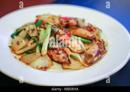 stir-fried baby squid with vegetables Stock Photo