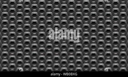 Vector Illustration of Black Embossed Hexagon Background Stock Vector