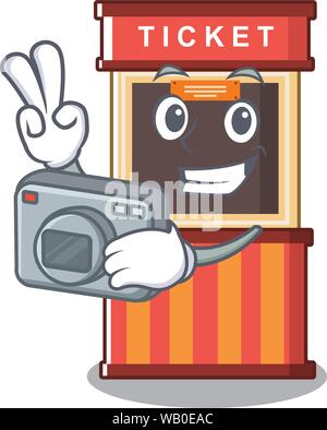 Photographer ticket booth isolated with the cartoon Stock Vector