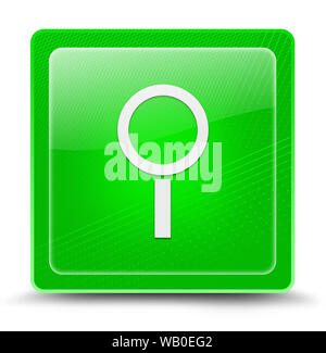 Search icon isolated on green square glassy button abstract illustration Stock Photo