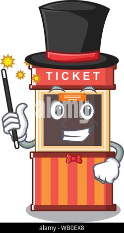 Magician ticket booth in the character door Stock Vector