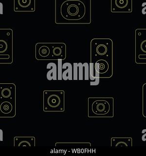 Neon color speakers seamless pattern Stock Vector