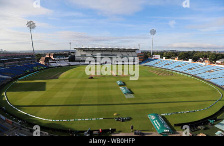 A general view of the pitch ahead of day two of the third Ashes Test match between England and Australia at Headingley, Leeds. Stock Photo