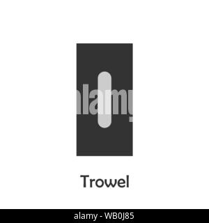 Trowel in cartoon style, construction card for kid, preschool activity for children, vector Stock Vector