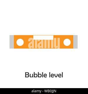 Bubble level in cartoon style, construction card for kid, preschool activity for children, vector Stock Vector