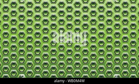 Vector Illustration of Green and Black Embossed Hexagon Background Stock Vector