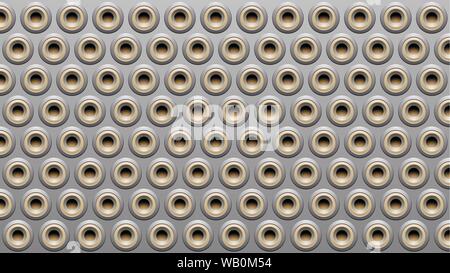 Vector Illustration of Grey and Beige Embossed Round Loudspeaker Background Stock Vector