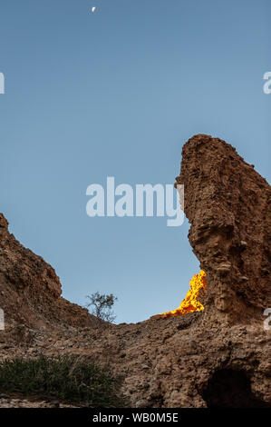 Impression of Sesriem Canyon, in the Hardap region of Namibia, during sunset. Stock Photo