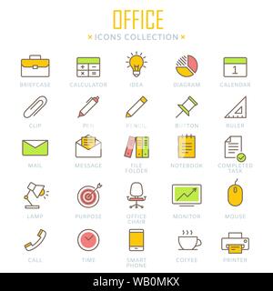 Collection of office icons Stock Vector