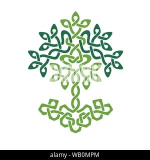 Illustration of celtic tree of life, color version, vector illustration Stock Vector