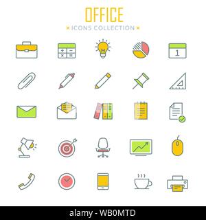 Collection of office icons Stock Vector