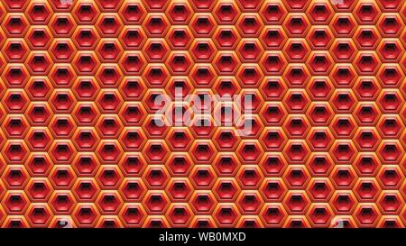 Vector Illustration of Orange and Red Embossed Hexagon Background Stock Vector