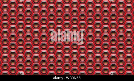 Vector Illustration of Red and Black Embossed Hexagon Background Stock Vector