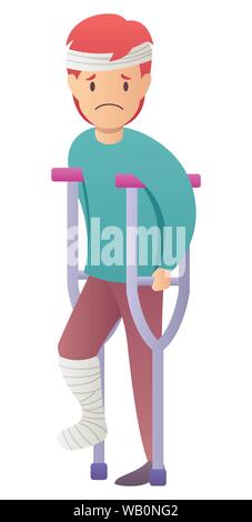 Injured Man on White Stock Vector