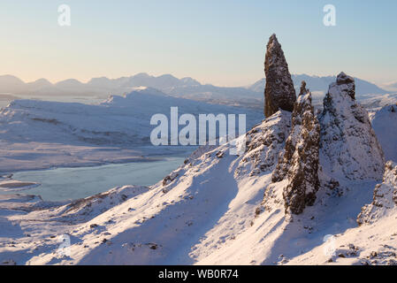 Old Man of Storr in winter, Isle of Skye Stock Photo