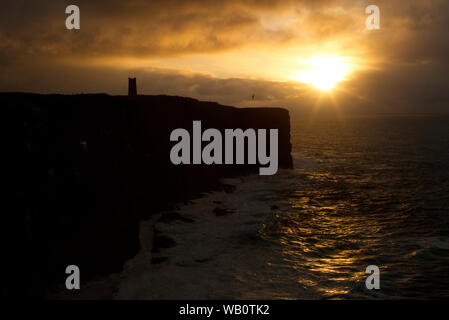 Dramatic light at Marwick Head, Orkney Isles Stock Photo