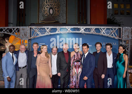 David Gyasi, Marc Guggenheim, Jamie Harris, Tamzin Merchant, Travis Beacham, Jared Harris, Cara Delevingne, Orlando Bloom, Andrew Gower, Arty Froushan and Caroline Ford at the premiere of the Amazon Prime Video TV series 'Carnival Row' at the TCL Chinese Theater, Los Angeles, 21.08.2019 | usage worldwide Stock Photo