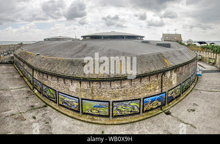 Muiden, The Netherlands, August 21, 2019: view of the central section of Pampus fort, part of Unesco world heritage the Amsterdam Defence line, surrou Stock Photo