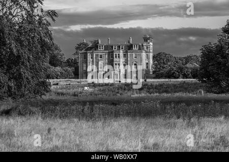 West Kilbride, Scotland, UK - August 10, 2019: The impressive architecture of the ancient Hunterston House historic home to the Lairds of Clan hunter Stock Photo