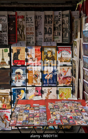 Vintage art postcards for sale. Central Paris, France Stock Photo