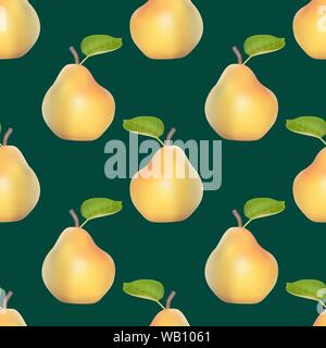 Seamless pattern background with pears, colorful illustration, eps10. Clipping mask applied. This pattern is available as Swatches. Stock Vector