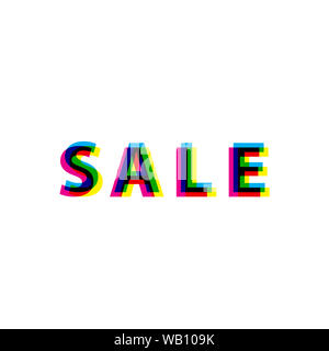 Word sale center isolated illustration. Sale discount phrase font typography cmyk rgb style. Stock Photo