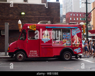 New York, USA - June 16, 2016 - Track selling ice creams in a street of New York Stock Photo