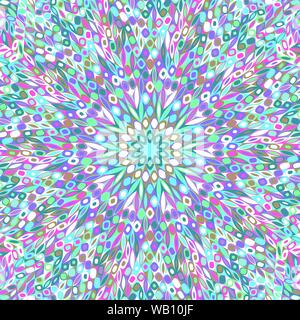 Geometrical dynamic hypnotic circular tile mosaic background - floral abstract colorful vector design Stock Vector