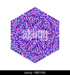 Abstract isolated mosaic ornament hexagon shape - colorful ornamental vector design element from geometrical shapes Stock Vector